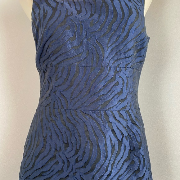 BANANA REPUBLIC Blue Black Sleeveless Career Sheath Dress | Size 4 - Picture 3 of 10